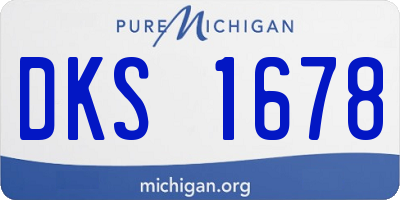 MI license plate DKS1678