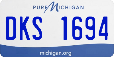 MI license plate DKS1694