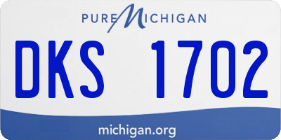 MI license plate DKS1702