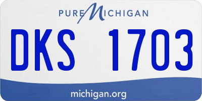 MI license plate DKS1703