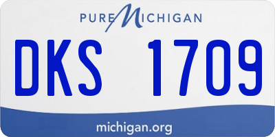 MI license plate DKS1709