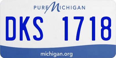 MI license plate DKS1718