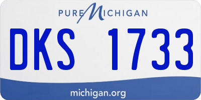 MI license plate DKS1733