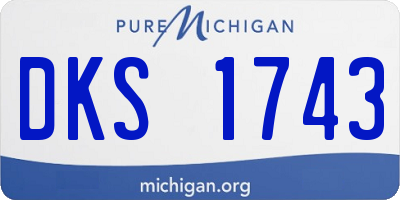 MI license plate DKS1743