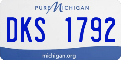 MI license plate DKS1792