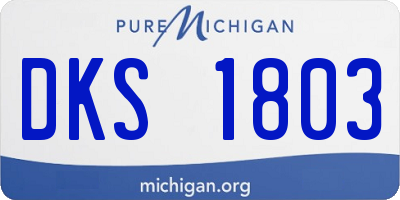 MI license plate DKS1803