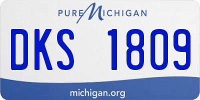 MI license plate DKS1809