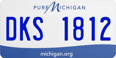 MI license plate DKS1812