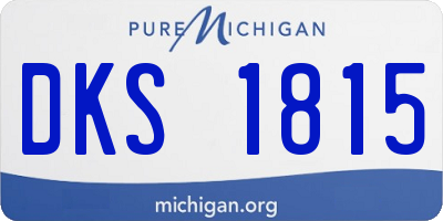 MI license plate DKS1815