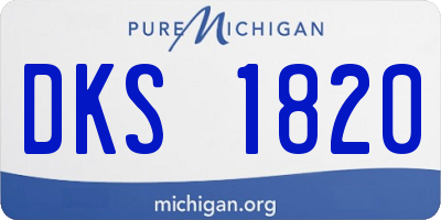 MI license plate DKS1820