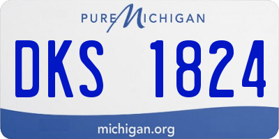 MI license plate DKS1824