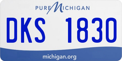 MI license plate DKS1830