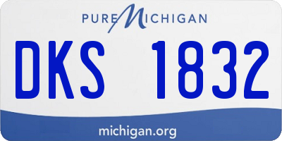 MI license plate DKS1832