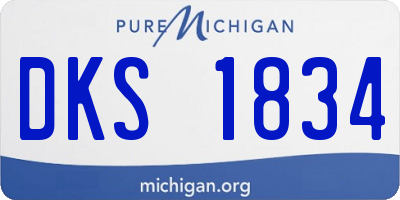 MI license plate DKS1834
