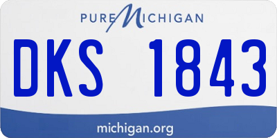 MI license plate DKS1843