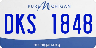 MI license plate DKS1848