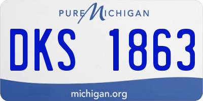 MI license plate DKS1863