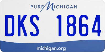MI license plate DKS1864