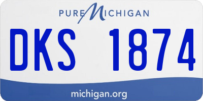 MI license plate DKS1874