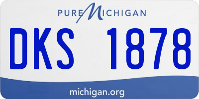 MI license plate DKS1878