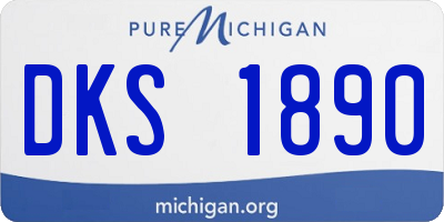 MI license plate DKS1890