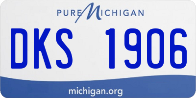 MI license plate DKS1906