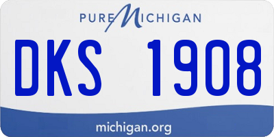 MI license plate DKS1908