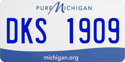 MI license plate DKS1909
