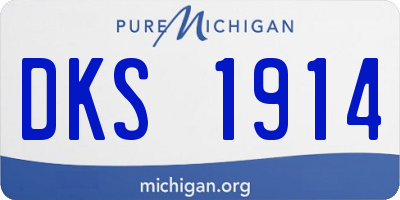 MI license plate DKS1914