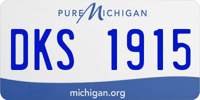 MI license plate DKS1915