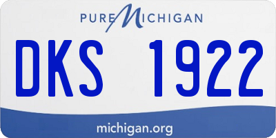 MI license plate DKS1922