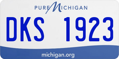 MI license plate DKS1923