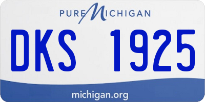 MI license plate DKS1925