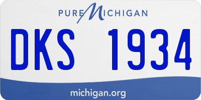 MI license plate DKS1934