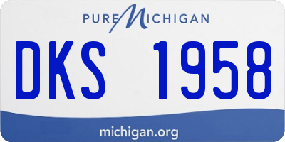MI license plate DKS1958