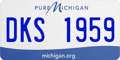 MI license plate DKS1959