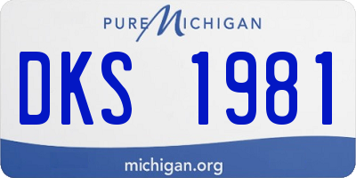 MI license plate DKS1981