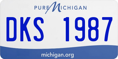 MI license plate DKS1987