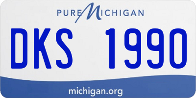 MI license plate DKS1990