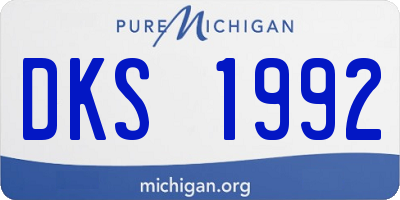 MI license plate DKS1992