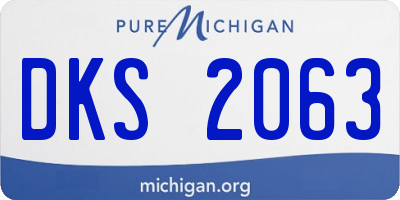 MI license plate DKS2063