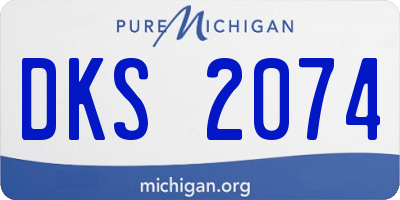 MI license plate DKS2074