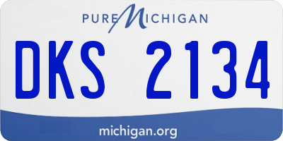 MI license plate DKS2134