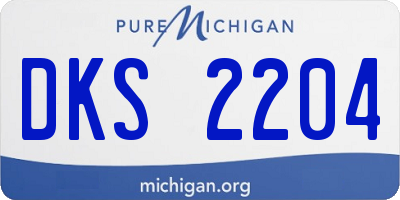 MI license plate DKS2204