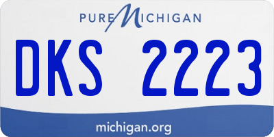 MI license plate DKS2223