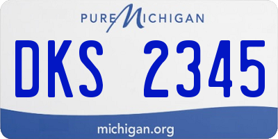 MI license plate DKS2345