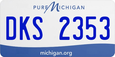 MI license plate DKS2353