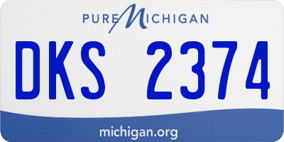 MI license plate DKS2374