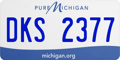 MI license plate DKS2377