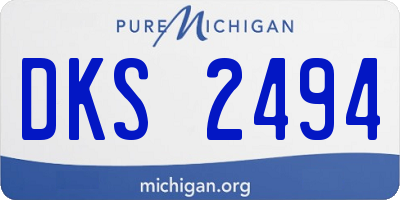 MI license plate DKS2494